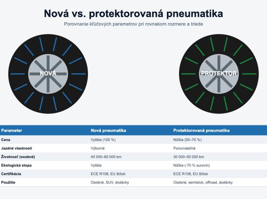 Porovnanie novej a protektorovanej pneumatiky: cena, životnosť, ekológia, použitie