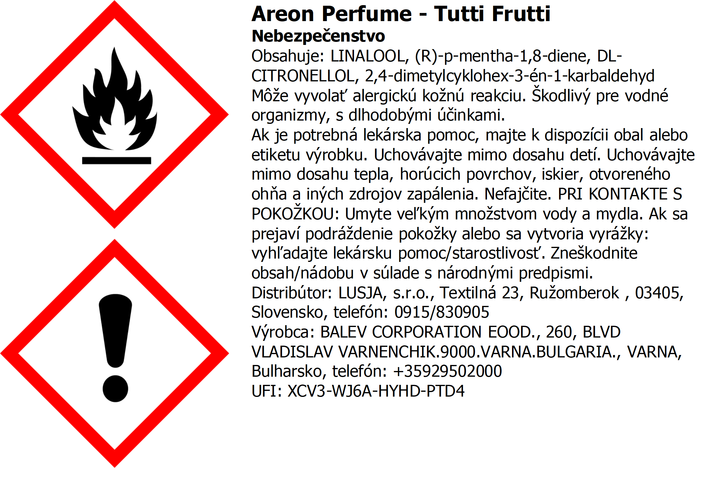 Areon Parfume 35 ml Tutti Frutti – Obrázok 3