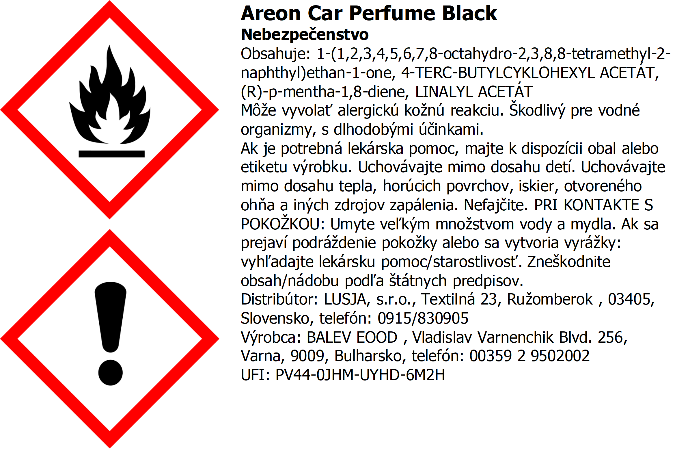 Autoparfém Areon Car Perfume – vôňa Black, 50 ml – Obrázok 4