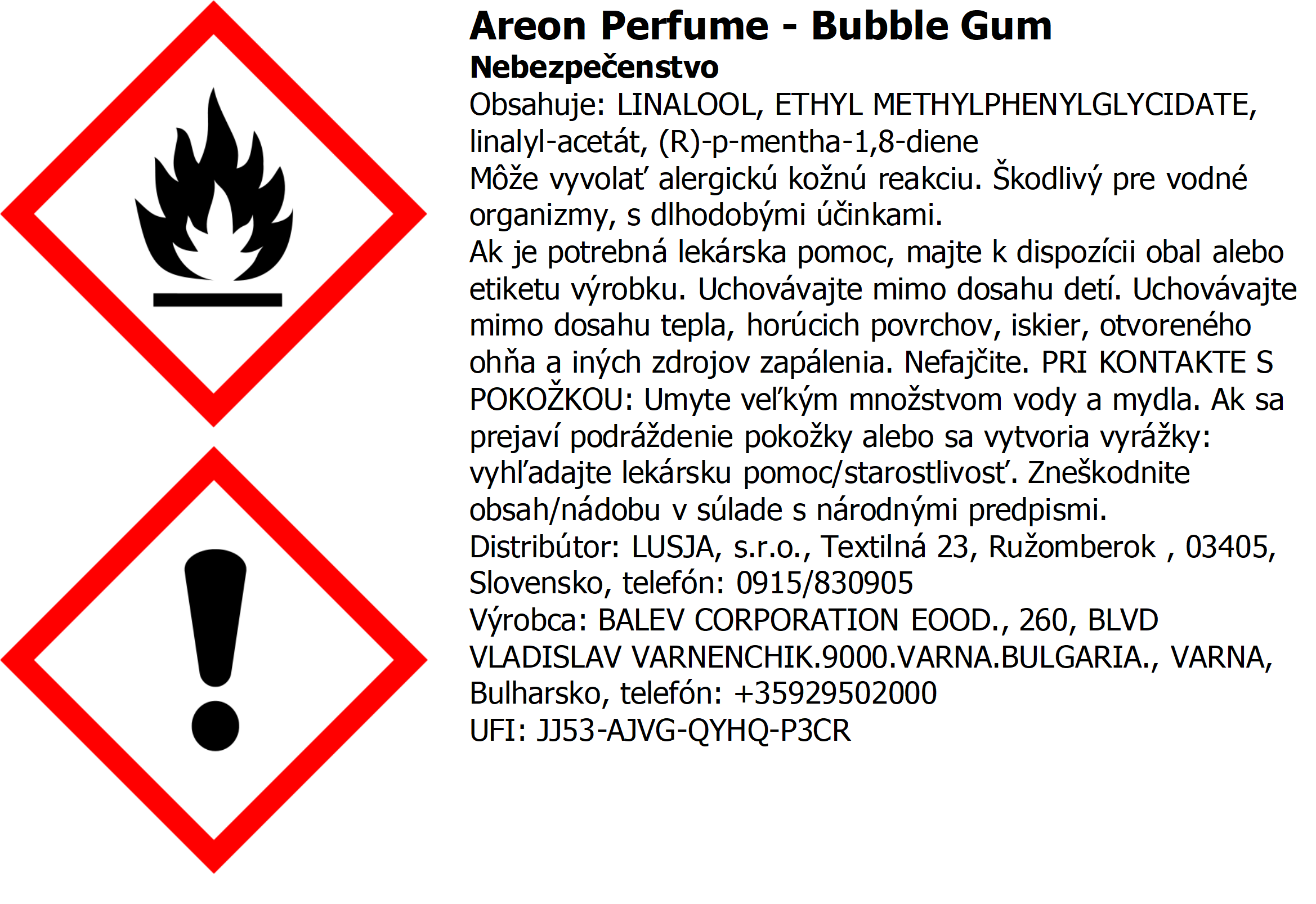 Autoparfém Areon Car Perfume – vôňa Bubble Gum, 35 ml – Obrázok 3
