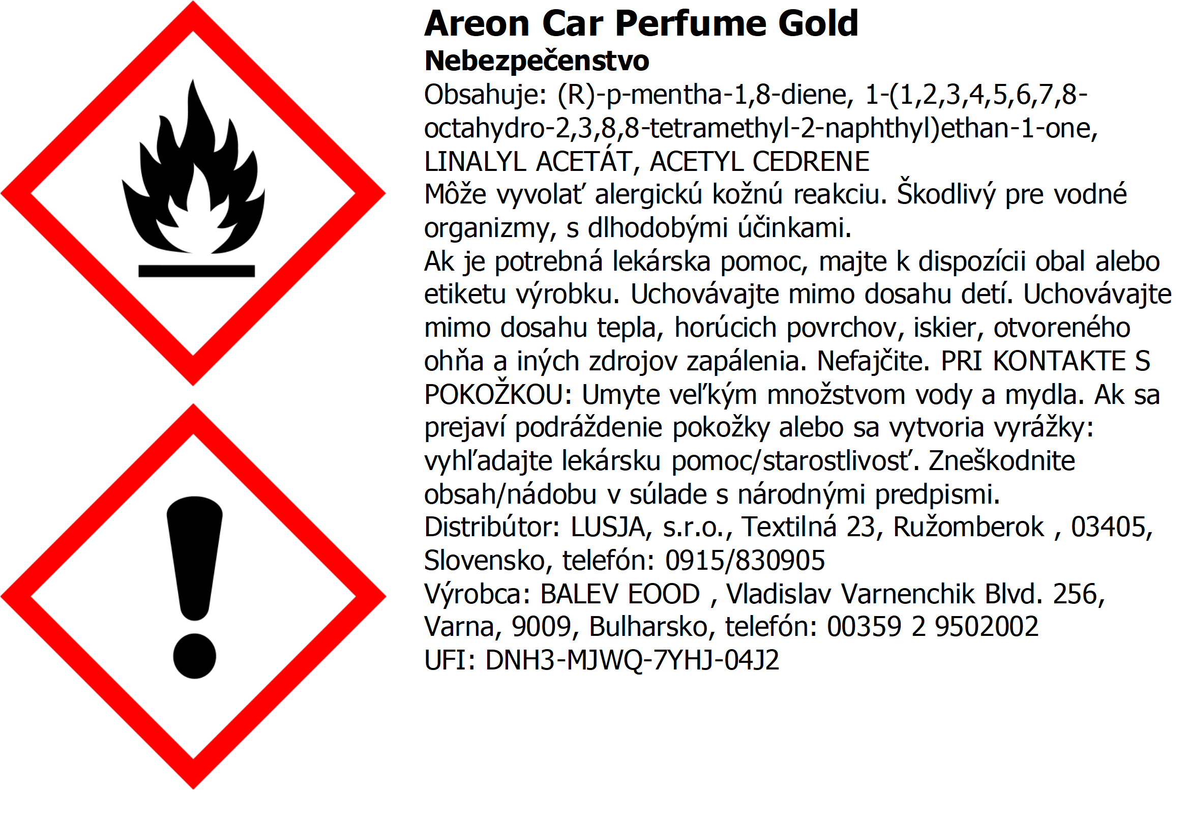 Autoparfém Areon Car Perfume – vôňa Gold, 50 ml LUX – Obrázok 4
