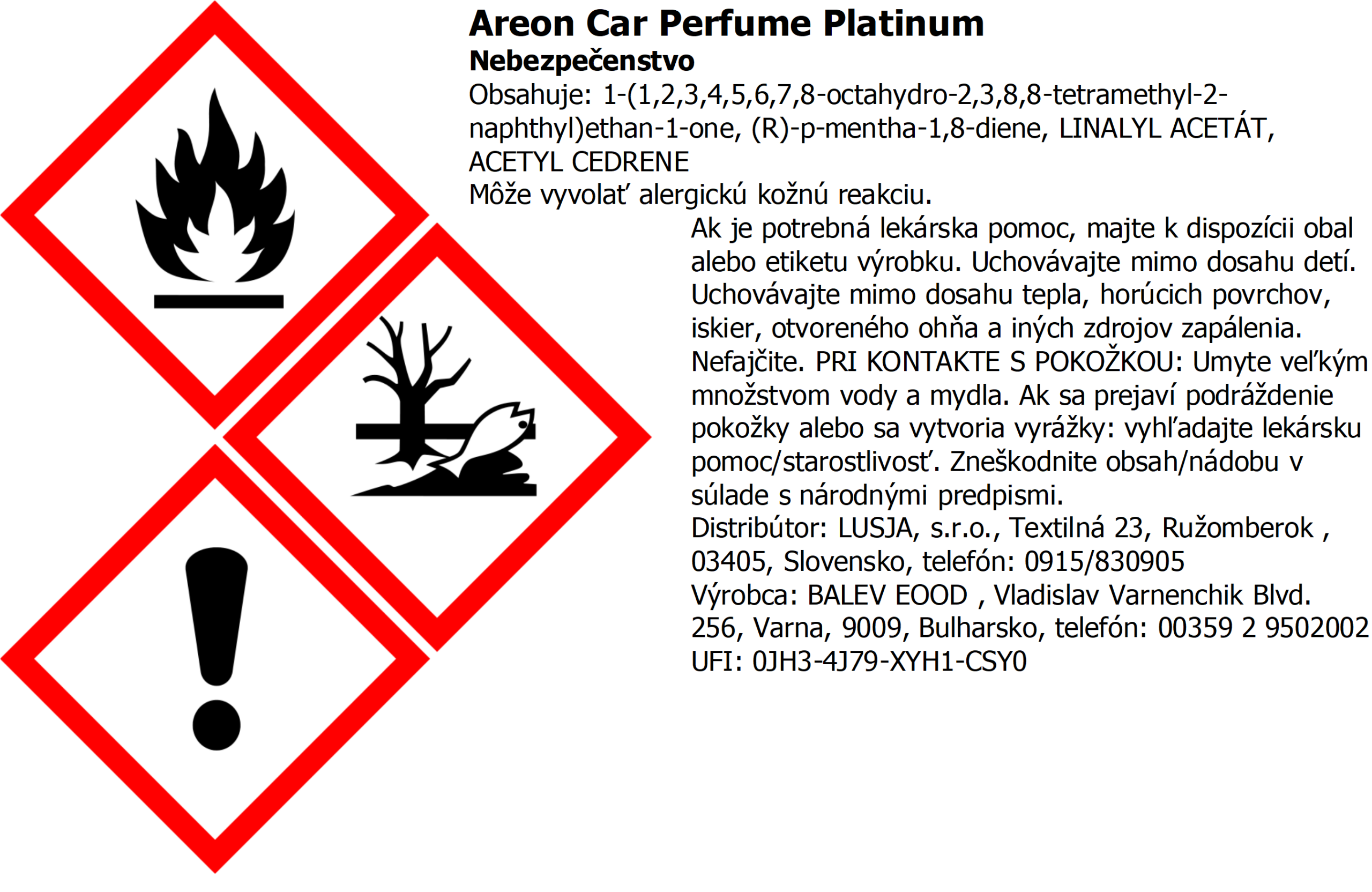 Autoparfém Areon Car Perfume – vôňa Platinum, 50 ml LUX – Obrázok 4
