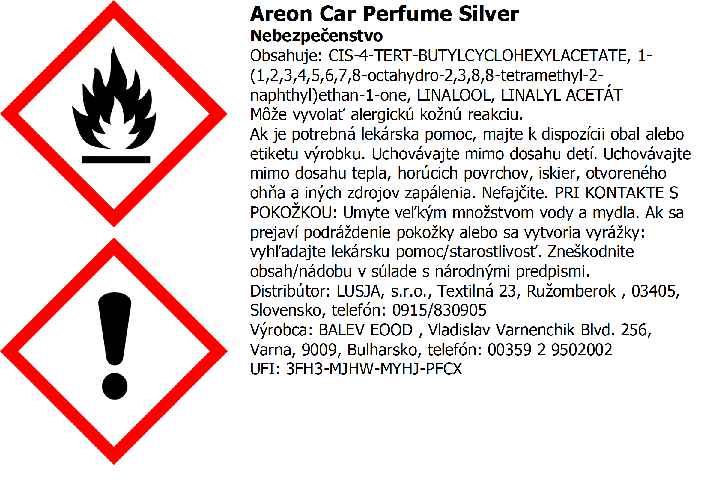 Autoparfém Areon Car Perfume – vôňa Silver, 50 ml LUX – Obrázok 4
