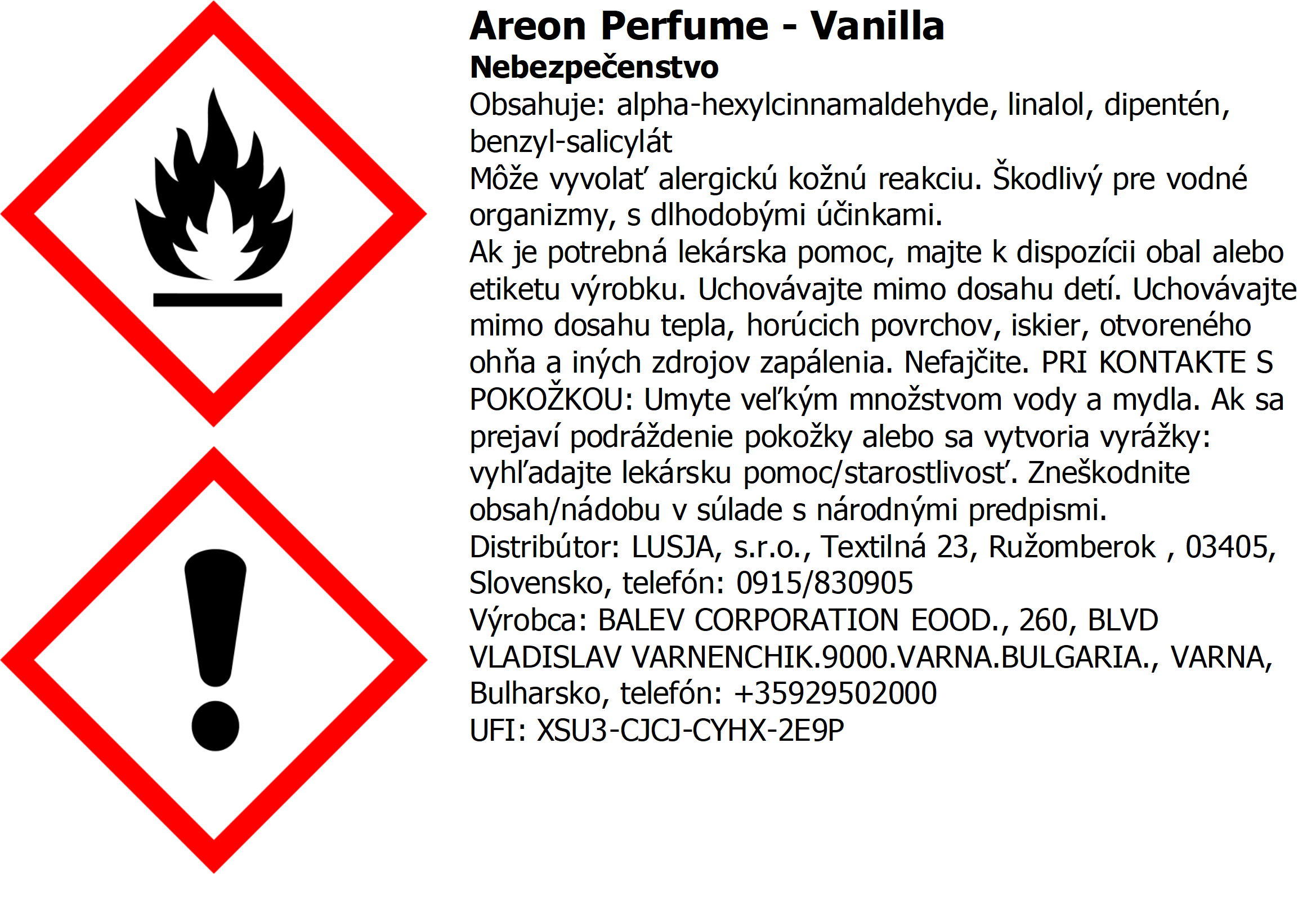 Autoparfém Areon Car Perfume – vôňa Vanilla, 35 ml – Obrázok 3