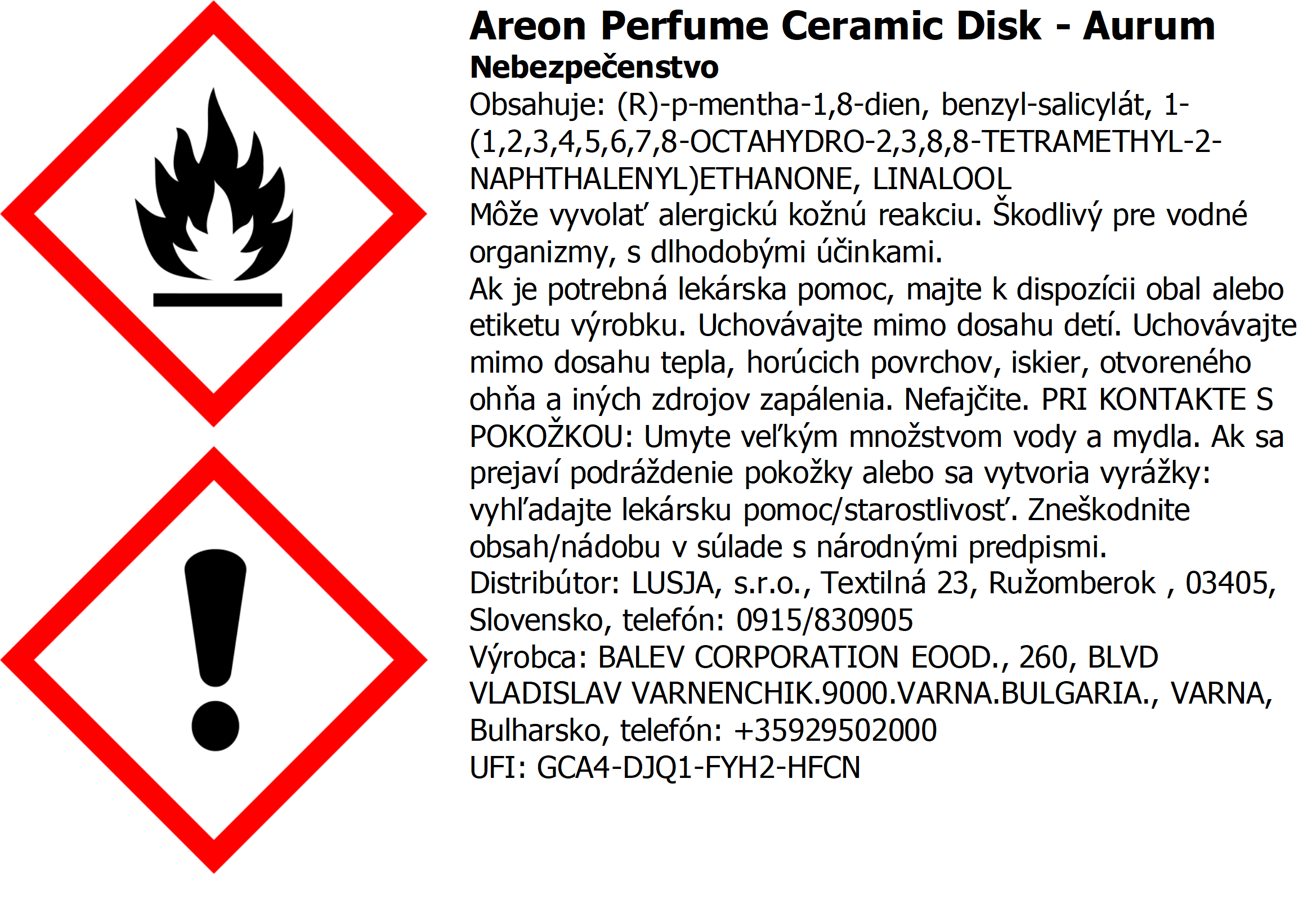 Keramický disk AREON 20 ml - Aurum – Obrázok 4