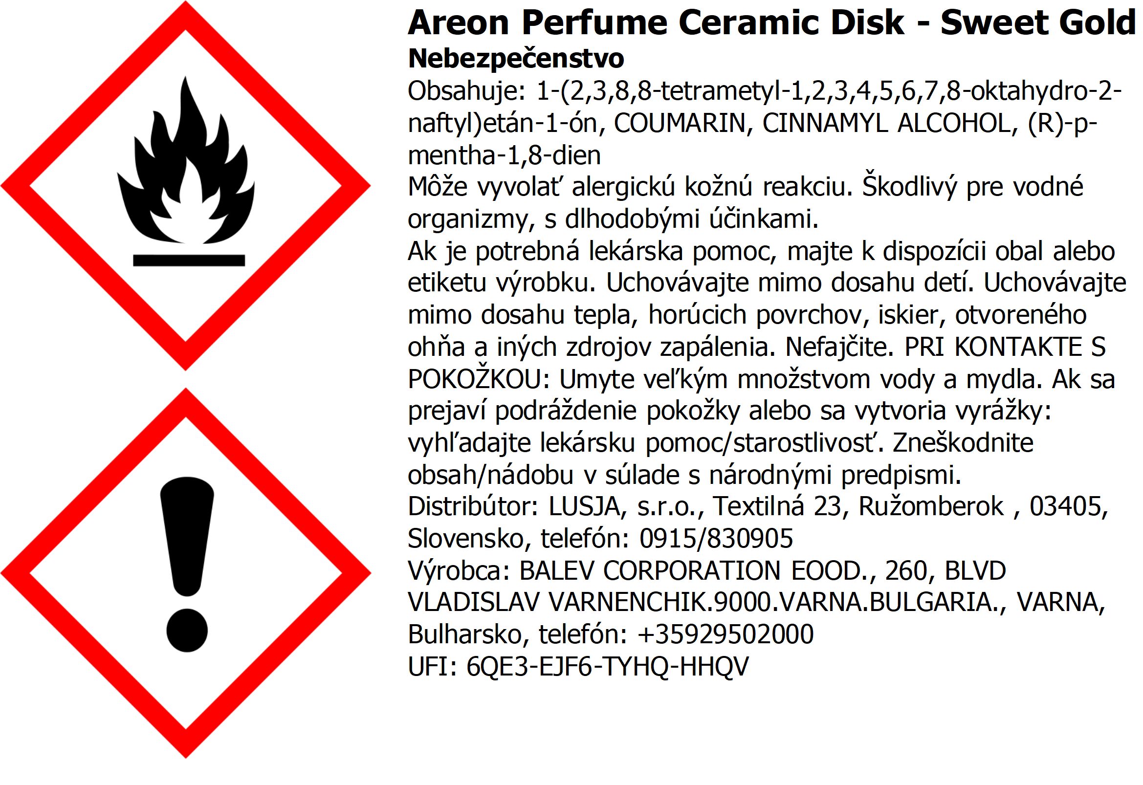 Keramický disk AREON 20 ml - Sweet Gold – Obrázok 4