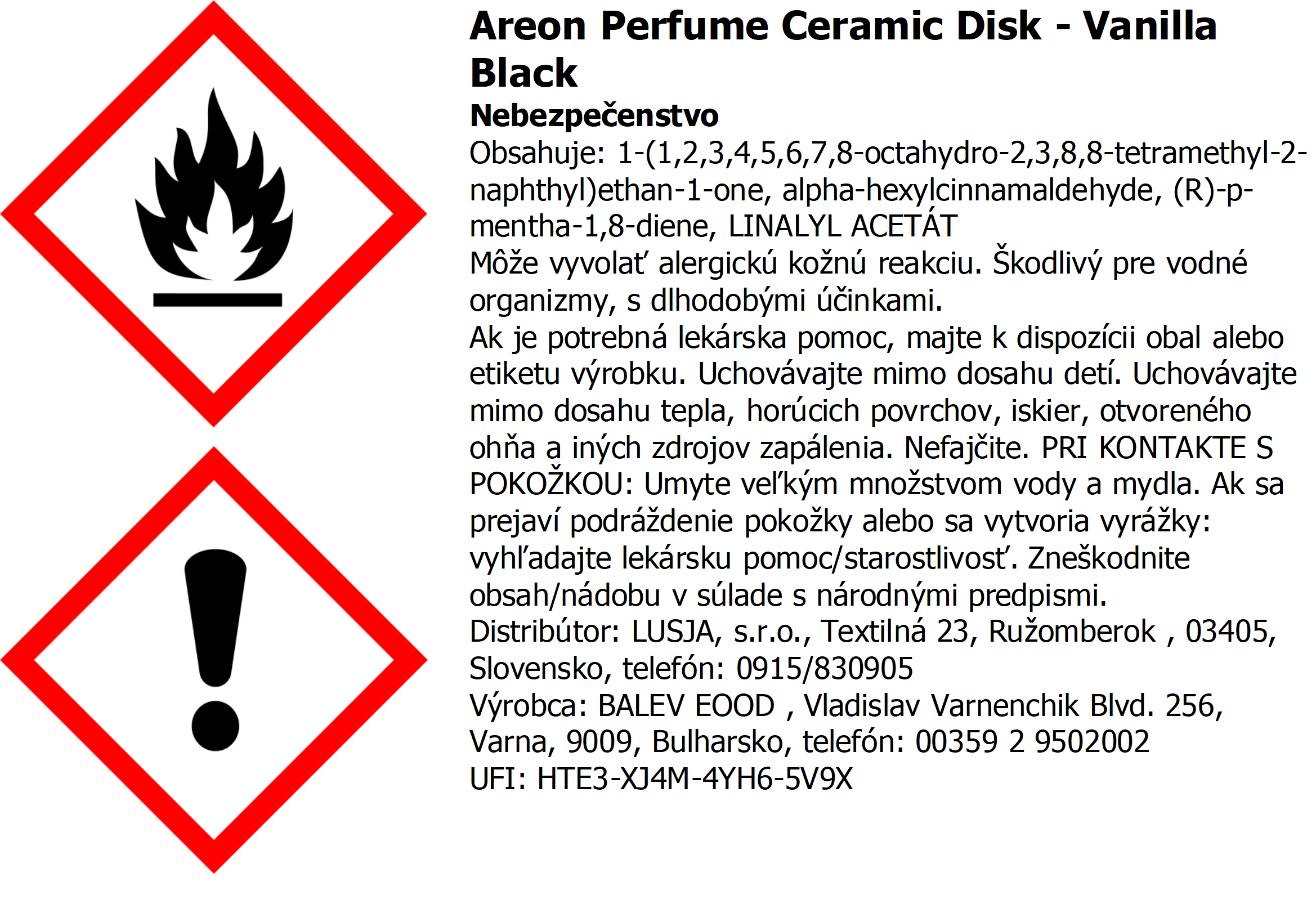 Keramický disk AREON 20 ml - Vanilla Black – Obrázok 4