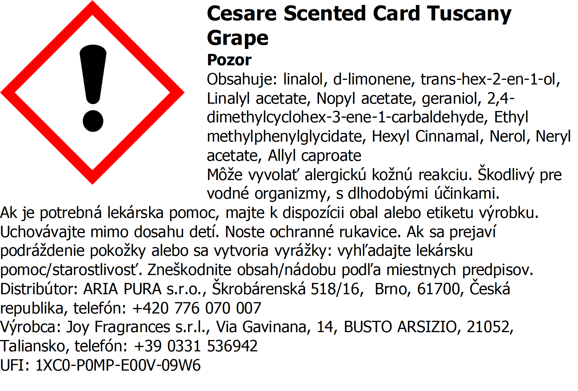 Mr & Mrs CESARE Scented Cards - Tuscany Grape – Obrázok 2