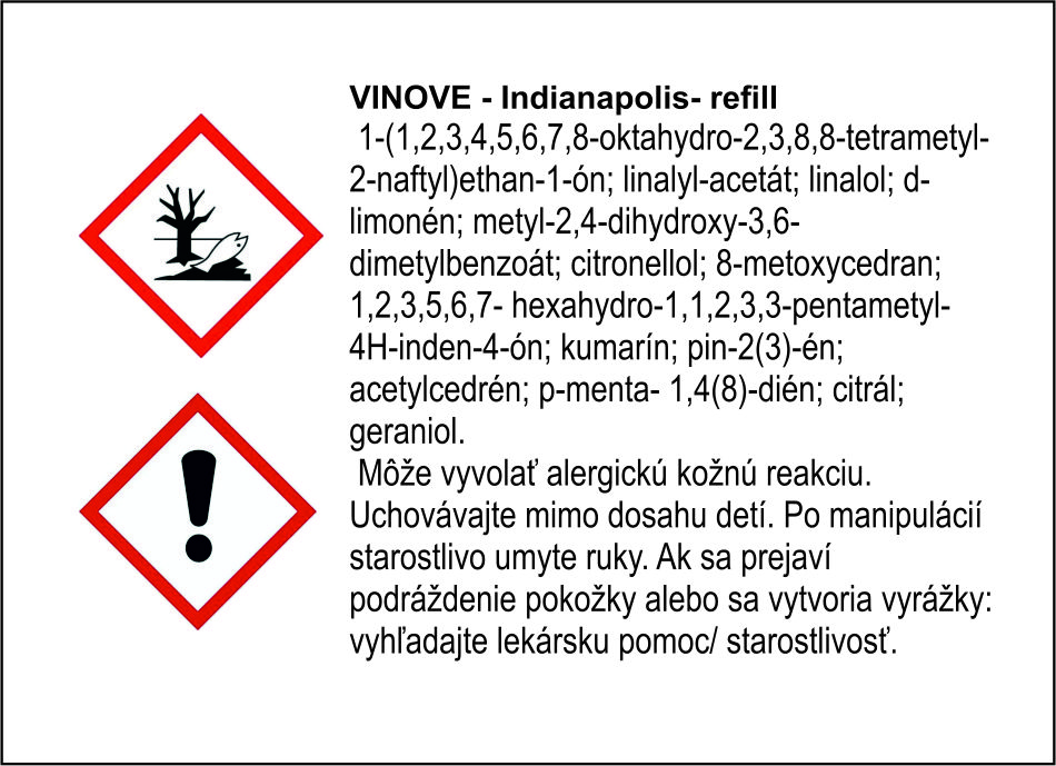 Náplň do osviežovača vzduchu VINOVE – pánska vôňa Indianapolis – Obrázok 2