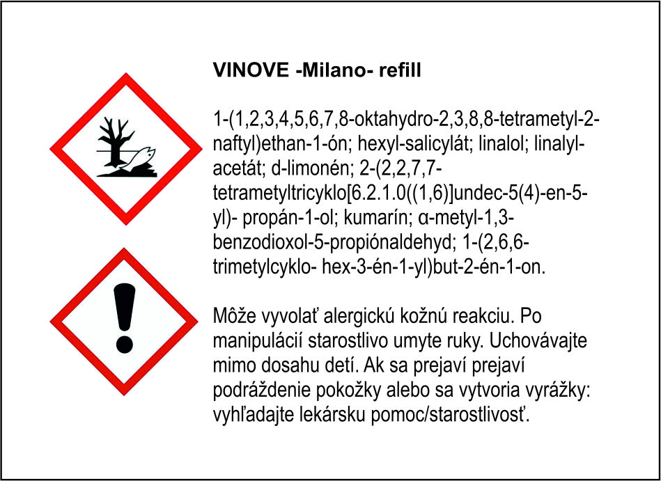 Náplň do osviežovača vzduchu VINOVE – vôňa Milano v limitovanej edícii – Obrázok 2