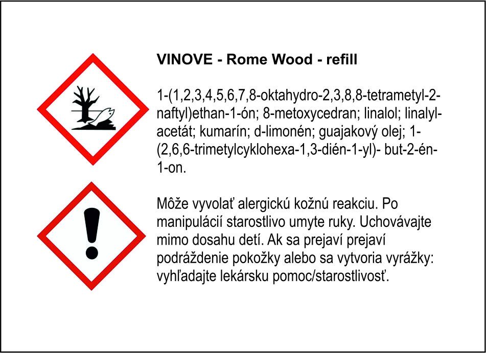 Náplň do osviežovača vzduchu VINOVE – vôňa Rome wood – Obrázok 2