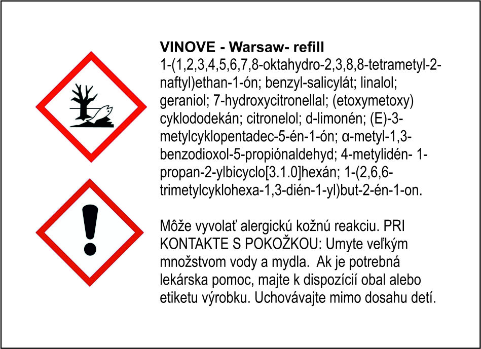 Náplň do osviežovača vzduchu VINOVE – vôňa Warsaw – Obrázok 2