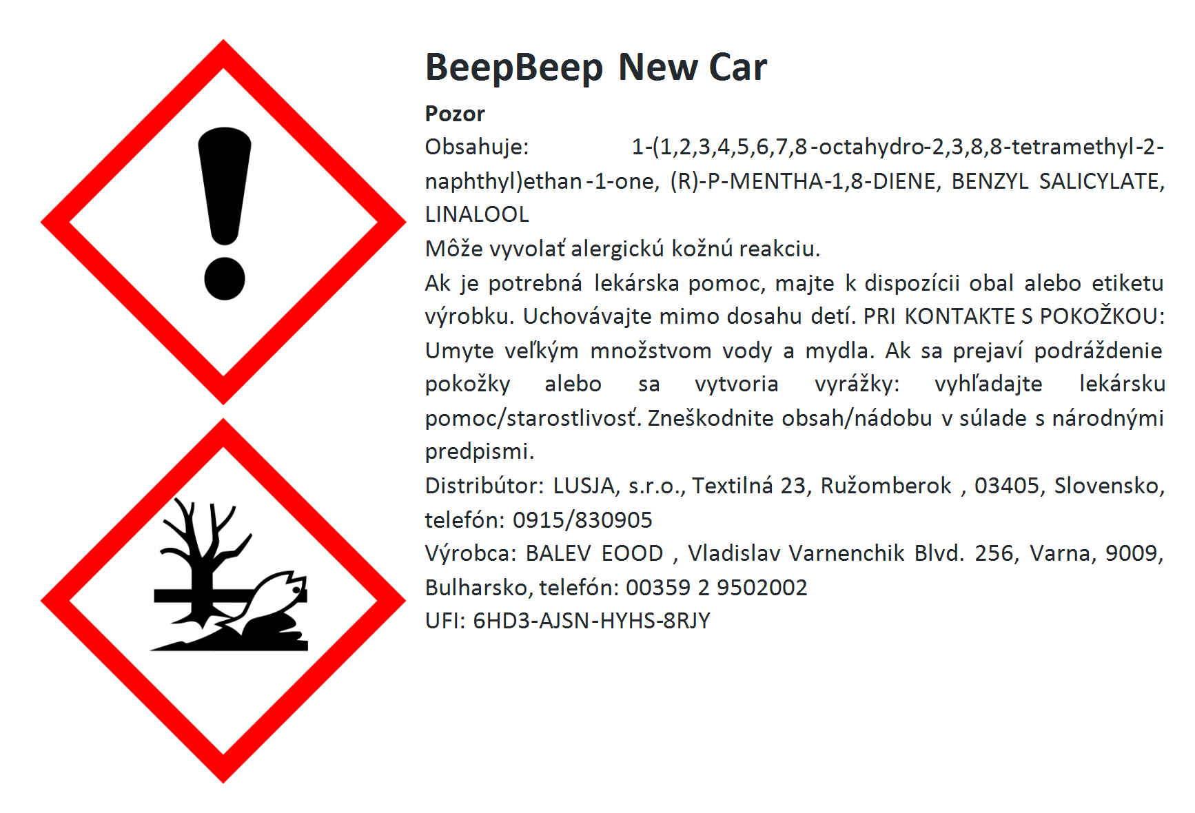 Osviežovač vzduchu Areon Beep Beep – vôňa New Car – Obrázok 2