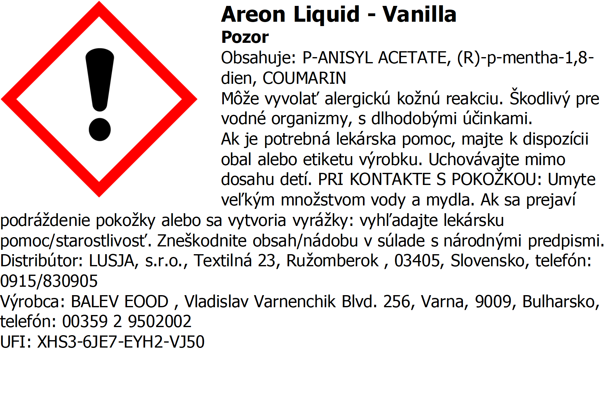 Osviežovač vzduchu Areon Mon Areon Liquid – vôňa Vanilla – Obrázok 4