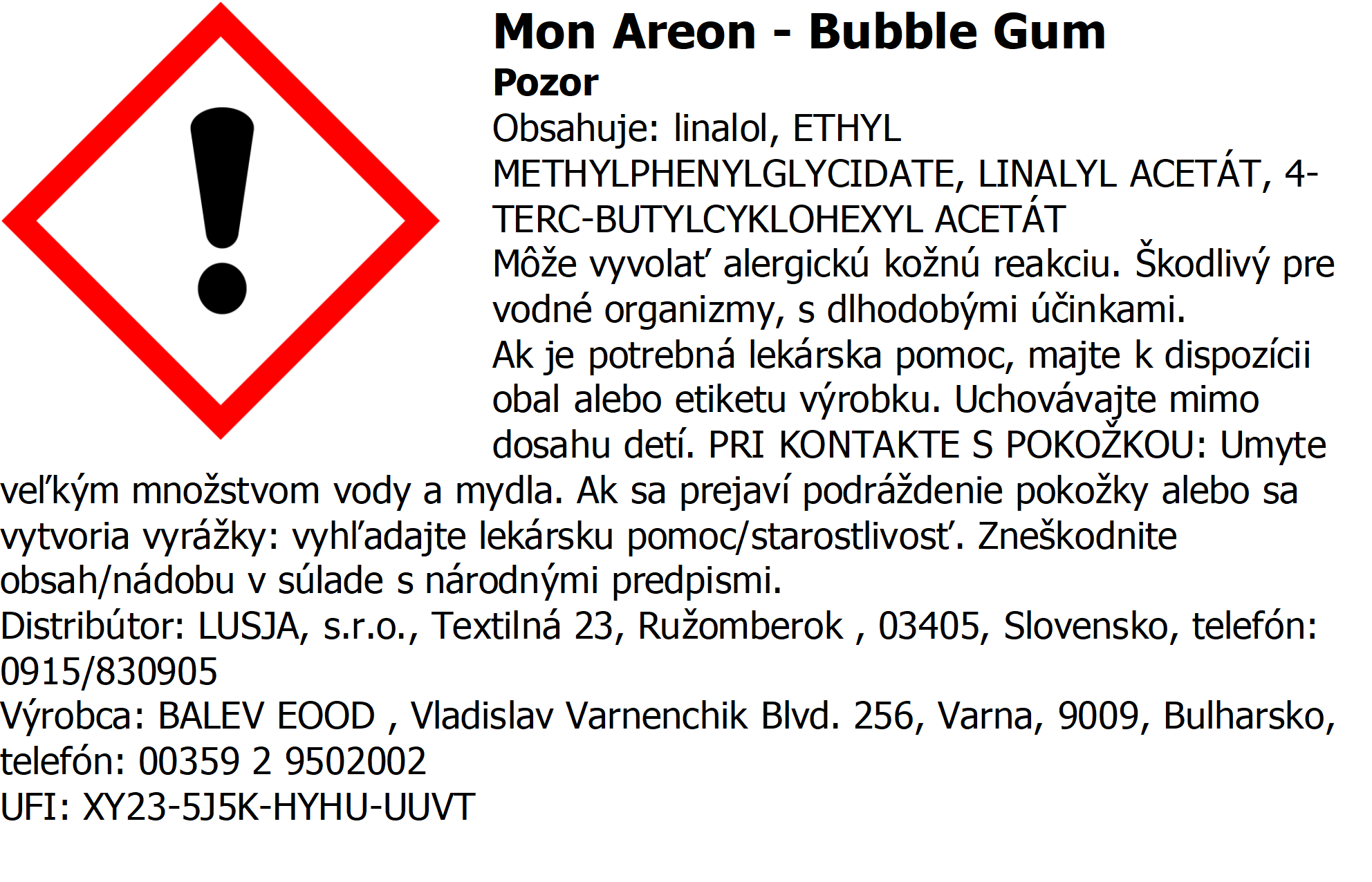 Osviežovač vzduchu Areon Mon Areon – vôňa Bubble Gum – Obrázok 3