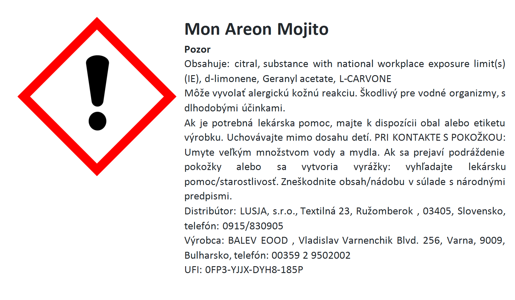 Osviežovač vzduchu Areon Mon Areon – vôňa Mojito – Obrázok 3
