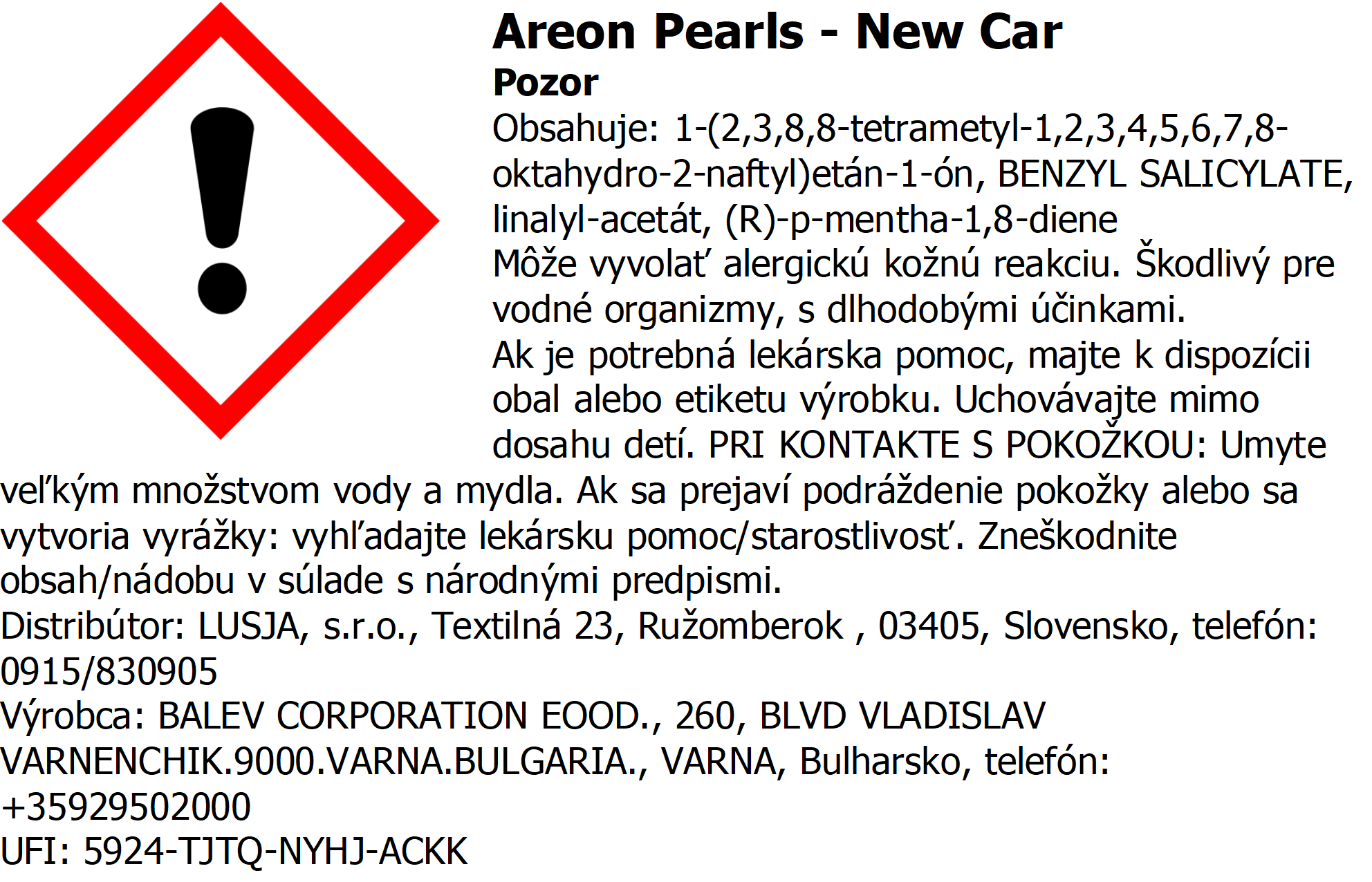 Osviežovač vzduchu Areon Pearls – vôňa New Car – Obrázok 2