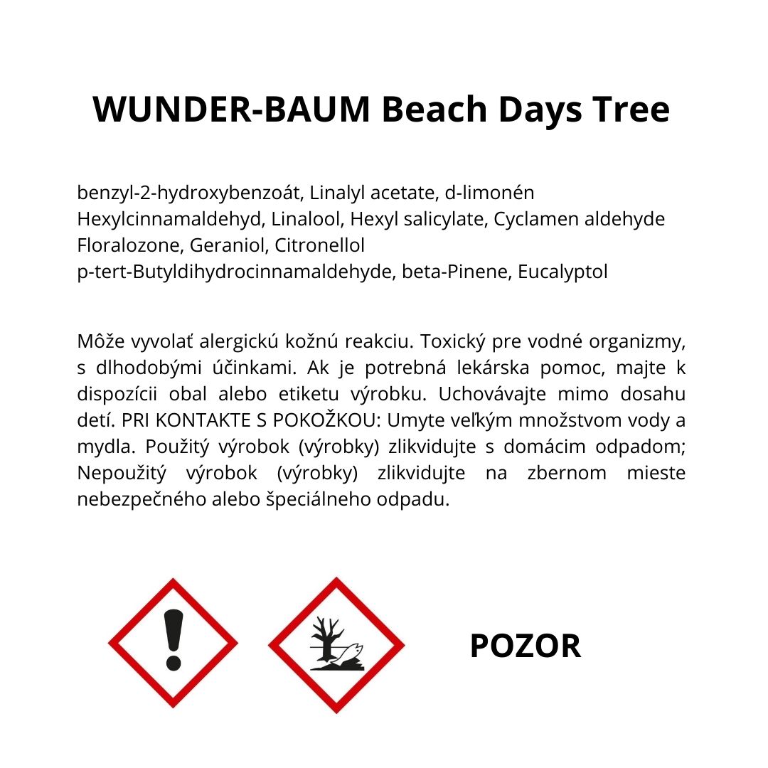 Osviežovač vzduchu WunderBaum - vôňa Beach Days – Obrázok 4