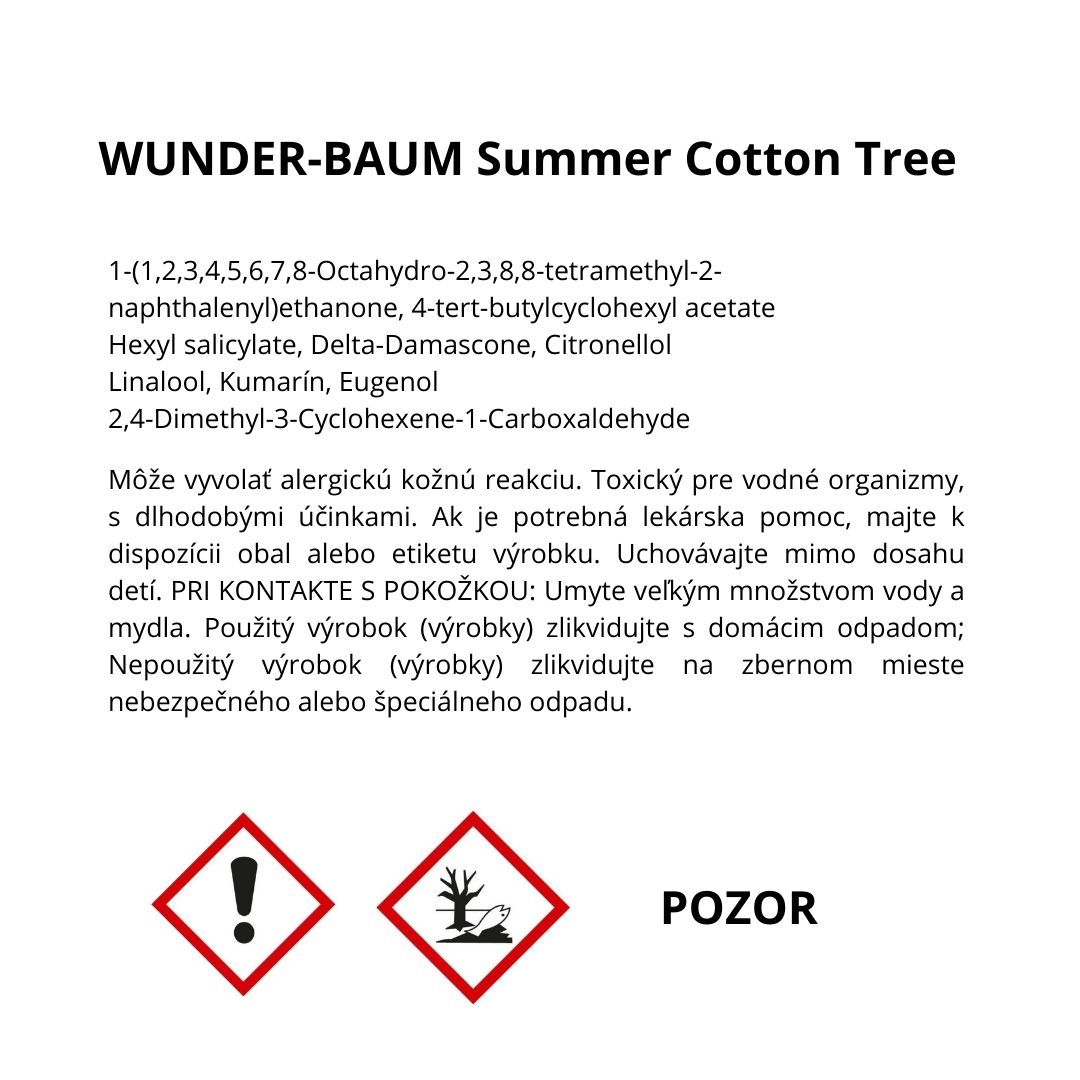 Osviežovač vzduchu WunderBaum – vôňa Summer Cotton – Obrázok 4