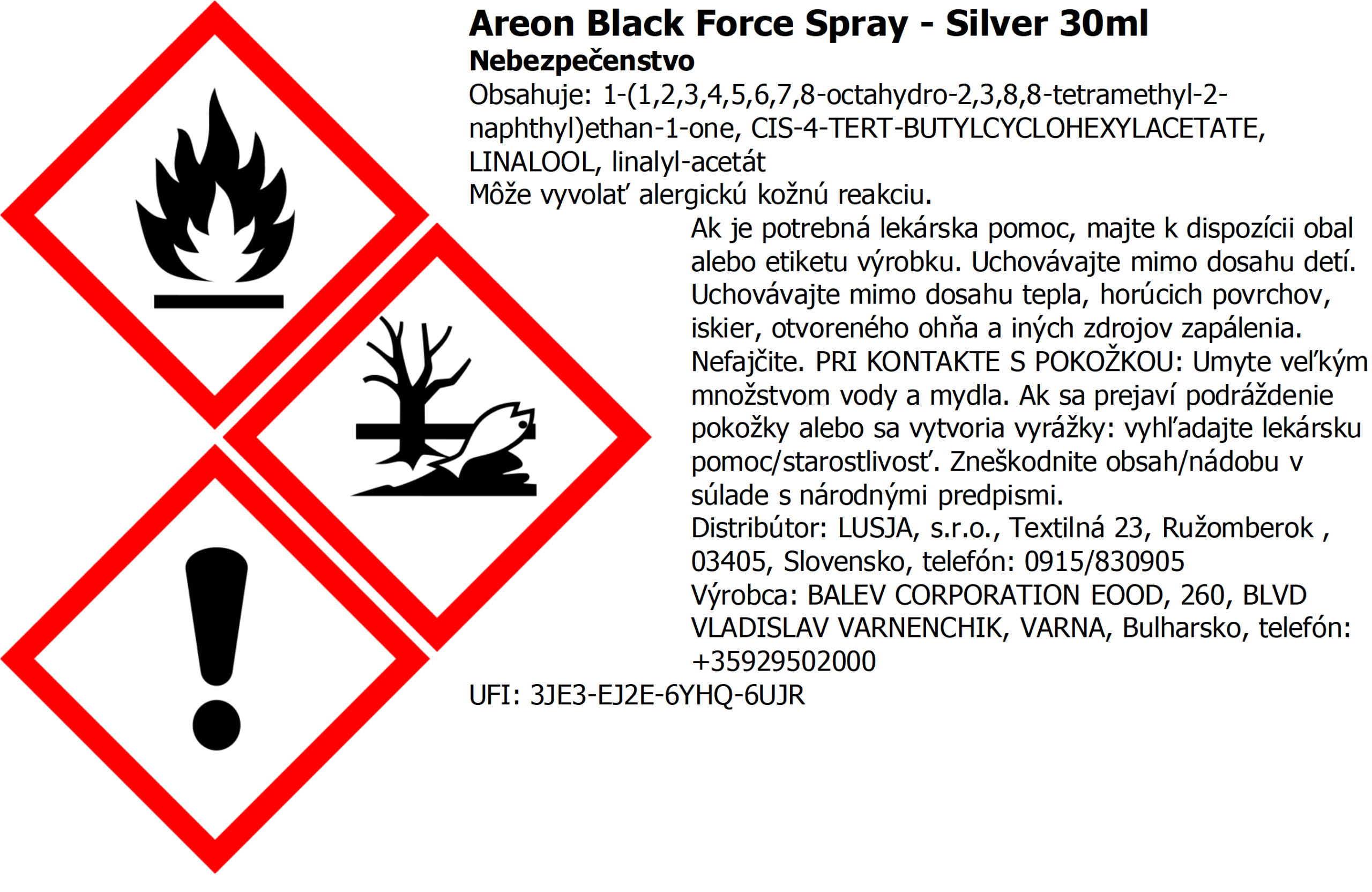 Areon Sprej 30 ml - SILVER LUX – Obrázok 3